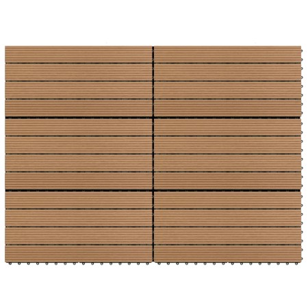 Porch tiles 6 units WPC brown 60x30 cm 1.08 m² by vidaXL, Floors and carpets - Ref: Foro24-149028, Price: 66,50 €, Discount: %