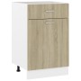 Engineered wood lower cabinet smoked oak 50x46x81.5 cm by vidaXL, Kitchen cabinets - Ref: Foro24-801223, Price: 84,52 €, Disc...