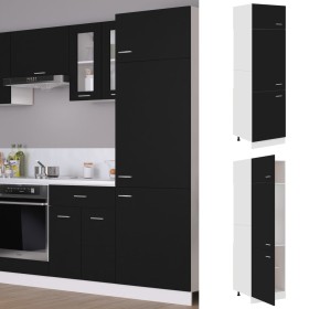 Black plywood refrigerator cabinet 60x57x207 cm by vidaXL, Kitchen cabinets - Ref: Foro24-802539, Price: 161,33 €, Discount: %