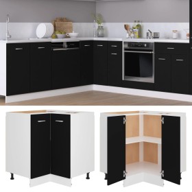 Lower corner cabinet in black wood 75.5x75.5x81.5 cm by vidaXL, Kitchen cabinets - Ref: Foro24-802490, Price: 83,91 €, Discou...