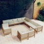 Garden furniture 13 pieces and cushions honey brown pine wood by vidaXL, Garden sets - Ref: Foro24-3096962, Price: 1,00 €, Di...