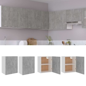 Hanging cabinets 2 units plywood gray 50x31x60 cm by vidaXL, Kitchen cabinets - Ref: Foro24-805082, Price: 82,75 €, Discount: %