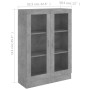 Vitrina de madera contrachapada gris hormigón 82,5x30,5x115 cm de vidaXL, Librerías y estanterías - Ref: Foro24-802754, Preci...