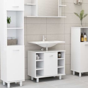 White plywood bathroom cabinet 60x32x53.5 cm by vidaXL, Bathroom furniture - Ref: Foro24-802633, Price: 45,23 €, Discount: %