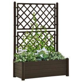 Jardinera con enrejado PP moca 100x43x142 cm de vidaXL, Maceteros y jardineras - Ref: Foro24-313984, Precio: 127,58 €, Descue...