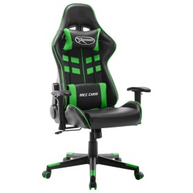 Silla de gaming de cuero sintético negro y verde de vidaXL, Sillones para videojuegos - Ref: Foro24-20505, Precio: 149,99 €, ...