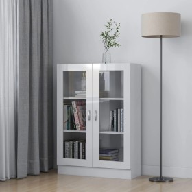 Vitrine aus Sperrholz weiß glänzend 82,5x30,5x115 cm von vidaXL, Bücherregale und Regale - Ref: Foro24-802756, Preis: 96,04 €...