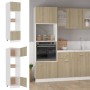 Armario de microondas contrachapada color roble 60x57x207 cm de vidaXL, Armarios de cocina - Ref: Foro24-802549, Precio: 199,...