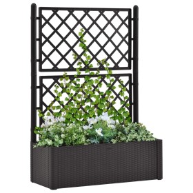 Flowerbed with trellis and anthracite automatic irrigation system by vidaXL, Pots and planters - Ref: Foro24-313969, Price: 1...