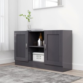 Glossy gray plywood sideboard 120x30.5x70 cm by vidaXL, Sideboards - Ref: Foro24-802785, Price: 122,59 €, Discount: %