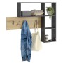 FMD Wall coat rack with 4 open compartments anthracite gray and oak by FMD, Hat and coat racks - Ref: Foro24-433870, Price: 1...