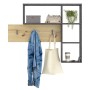 FMD Wall coat rack with 4 open compartments anthracite gray and oak by FMD, Hat and coat racks - Ref: Foro24-433870, Price: 1...