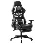 Gaming chair with footrest black and white synthetic leather by vidaXL, Gaming chairs - Ref: Foro24-20515, Price: 206,52 €, D...