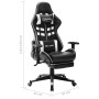 Gaming chair with footrest black and white synthetic leather by vidaXL, Gaming chairs - Ref: Foro24-20515, Price: 206,52 €, D...