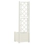 Planter with white PP trellis 43x43x142 cm by vidaXL, Pots and planters - Ref: Foro24-313979, Price: 93,11 €, Discount: %