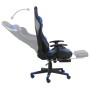 Swivel gaming chair with blue PVC footrest by vidaXL, Gaming chairs - Ref: Foro24-20485, Price: 182,08 €, Discount: %