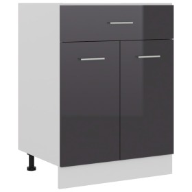 Unterer Küchenschrank aus Holzwerkstoff, glänzend grau, 60 x 46 x 81,5 cm von vidaXL, Küchenschränke - Ref: Foro24-801235, Pr...