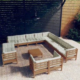 Garden furniture 14 pieces and cushions honey brown pine wood by vidaXL, Garden sets - Ref: Foro24-3096968, Price: 1,00 €, Di...