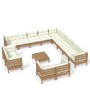 Garden furniture 14 pieces and cushions honey brown pine wood by vidaXL, Garden sets - Ref: Foro24-3096968, Price: 1,00 €, Di...