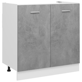 Armario debajo fregadero madera contrachapada gris 80x46x81,5cm de vidaXL, Armarios de cocina - Ref: Foro24-801200, Precio: 8...