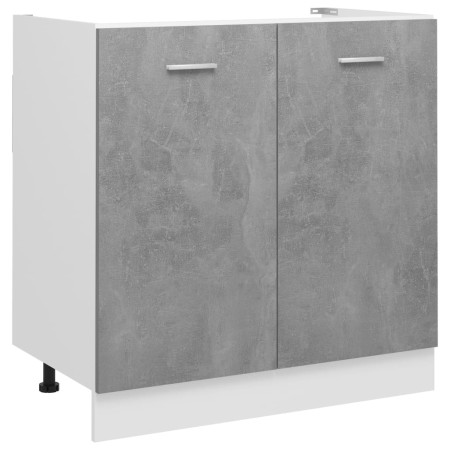 Armario debajo fregadero madera contrachapada gris 80x46x81,5cm de vidaXL, Armarios de cocina - Ref: Foro24-801200, Precio: 8...