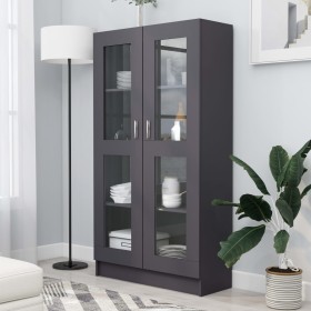 Gray plywood display case 82.5x30.5x150 cm by vidaXL, Bookcases and shelves - Ref: Foro24-802761, Price: 145,99 €, Discount: %