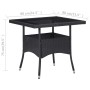 Mesa de comedor para jardín ratán sintético y vidrio negro de vidaXL, Mesas de jardín - Ref: Foro24-46177, Precio: 126,99 €, ...