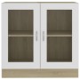 Vitrina de madera contrachapada blanco y roble 82,5x30,5x80 cm de vidaXL, Librerías y estanterías - Ref: Foro24-802746, Preci...