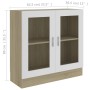 Vitrina de madera contrachapada blanco y roble 82,5x30,5x80 cm de vidaXL, Librerías y estanterías - Ref: Foro24-802746, Preci...