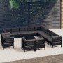 Garden furniture 14 pieces with black cushions solid pine wood by vidaXL, Garden sets - Ref: Foro24-3096969, Price: 1,00 €, D...