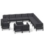 Garden furniture 14 pieces with black cushions solid pine wood by vidaXL, Garden sets - Ref: Foro24-3096969, Price: 1,00 €, D...