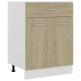 Unterer Schubladenschrank aus eichenfarbigem Sperrholz 60x46x81,5cm von vidaXL, Küchenschränke - Ref: Foro24-801231, Preis: 9...