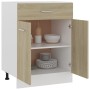 Armario inferior cajón contrachapada color roble 60x46x81,5cm de vidaXL, Armarios de cocina - Ref: Foro24-801231, Precio: 95,...