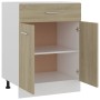 Unterer Schubladenschrank aus eichenfarbigem Sperrholz 60x46x81,5cm von vidaXL, Küchenschränke - Ref: Foro24-801231, Preis: 9...