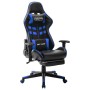 Gaming-Stuhl mit Fußstütze aus schwarzem und blauem Kunstleder von vidaXL, Gaming-Stühle - Ref: Foro24-20510, Preis: 200,42 €...