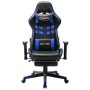 Gaming-Stuhl mit Fußstütze aus schwarzem und blauem Kunstleder von vidaXL, Gaming-Stühle - Ref: Foro24-20510, Preis: 200,16 €...