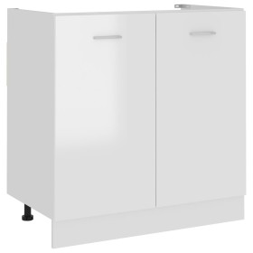 Glossy white plywood lower cabinet 80x46x81.5 cm by vidaXL, Kitchen cabinets - Ref: Foro24-801201, Price: 83,94 €, Discount: %