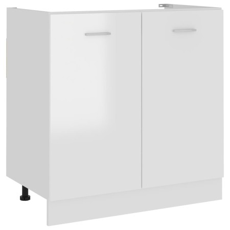 Glossy white plywood lower cabinet 80x46x81.5 cm by vidaXL, Kitchen cabinets - Ref: Foro24-801201, Price: 80,25 €, Discount: %