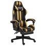 Gaming-Stuhl mit Fußstütze aus schwarzem und goldenem Kunstleder von vidaXL, Bürostühle - Ref: Foro24-20528, Preis: 154,60 €,...