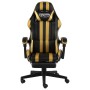 Silla gaming con reposapiés cuero sintético negro y dorado de vidaXL, Sillas de oficina - Ref: Foro24-20528, Precio: 154,60 €...