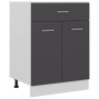 Armario inferior cajón cocina contrachapada gris 60x46x81,5cm de vidaXL, Armarios de cocina - Ref: Foro24-801230, Precio: 106...