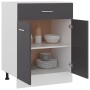 Armario inferior cajón cocina contrachapada gris 60x46x81,5cm de vidaXL, Armarios de cocina - Ref: Foro24-801230, Precio: 106...