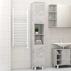 Armario de baño contrachapada gris hormigón 30x30x179 cm de vidaXL, Muebles de baño - Ref: Foro24-802628, Precio: 73,04 €, De...