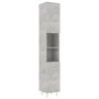 Armario de baño contrachapada gris hormigón 30x30x179 cm de vidaXL, Muebles de baño - Ref: Foro24-802628, Precio: 73,74 €, De...