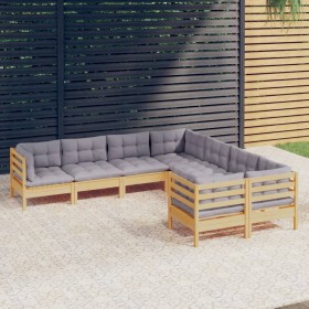 8-piece garden furniture set with solid pine wood cushions by vidaXL, Garden sets - Ref: Foro24-3096970, Price: 607,99 €, Dis...