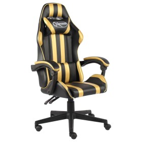 Schwarz-goldener Gaming-Stuhl aus Kunstleder von vidaXL, Bürostühle - Ref: Foro24-20520, Preis: 114,20 €, Rabatt: %