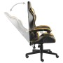 Silla gaming de cuero sintético negro y dorado de vidaXL, Sillas de oficina - Ref: Foro24-20520, Precio: 114,20 €, Descuento: %