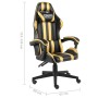 Silla gaming de cuero sintético negro y dorado de vidaXL, Sillas de oficina - Ref: Foro24-20520, Precio: 114,20 €, Descuento: %