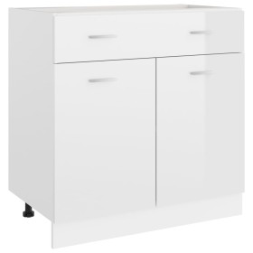 Glossy white engineered wood lower cabinet 80x46x81.5cm by vidaXL, Kitchen cabinets - Ref: Foro24-801241, Price: 108,10 €, Di...