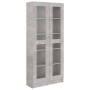 Vitrine aus betongrauem Holzwerkstoff, 82,5 x 30,5 x 185,5 cm von vidaXL, Bücherregale und Regale - Ref: Foro24-802772, Preis...